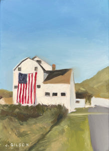 "McPolin barn from the bridge" 5" x 7" oil
