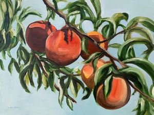 "Peaches Peaches Peaches Peaches Peaches" 9"x12" oil