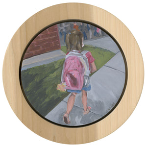Framed 6" x 6" Acrylic on panel "Please be Kind to Her"