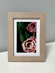 4" x 6" "Layered Blooms" framed Oil on Paper