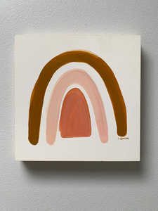 5" x 5" "Blush Rainbow" oil on panel