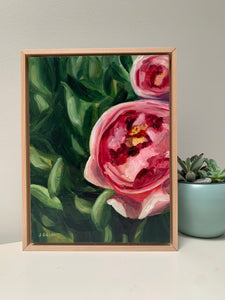 9" x 12" Framed "Velcro child" framed oil on paper