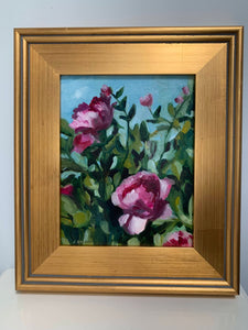 "Bike ride Peonies" 8"x10" oil