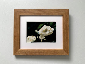 5" x 7" "White Night" framed Oil on paper