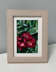 4" x 6" "Cozy Rosies" framed Oil on Paper