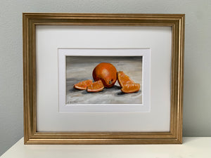 "Orange Slice 1"  Framed 4" x 6" Acrylic on Paper